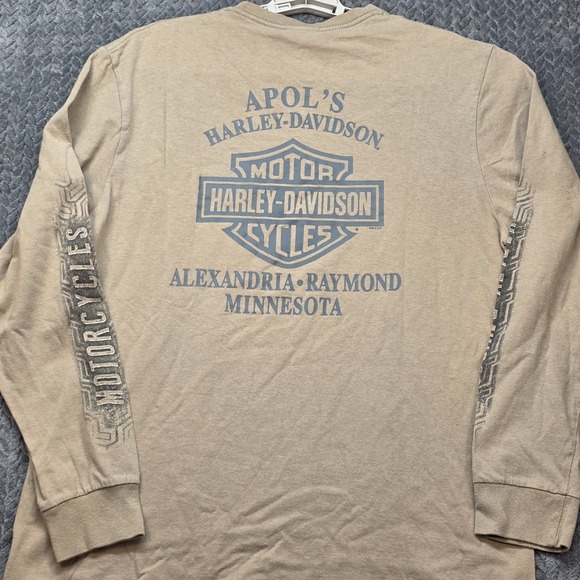 Harley-Davidson Other - Harley Davidson Minnesota Long Sleeve T-Shirt Men Large Brown Moto Biker Graphic